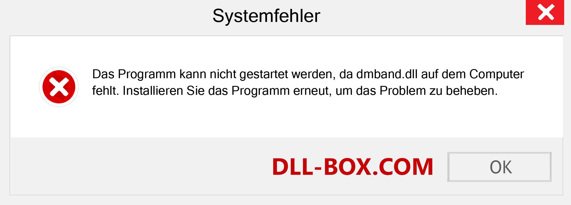 dmband.dll-Datei fehlt?. Download für Windows 7, 8, 10 - Fix dmband dll Missing Error unter Windows, Fotos, Bildern
