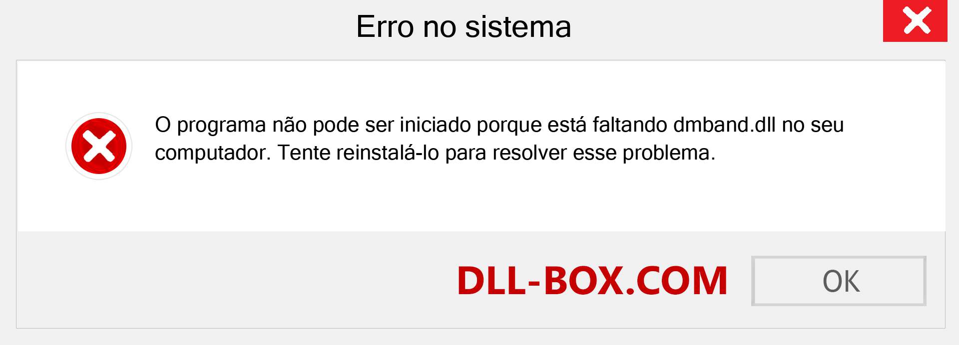 Arquivo dmband.dll ausente ?. Download para Windows 7, 8, 10 - Correção de erro ausente dmband dll no Windows, fotos, imagens